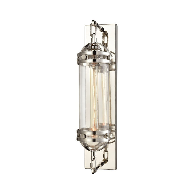 ELK Lighting Gramercy 1 Lt Wall Sconce, Polished Nickel, Clear Glass