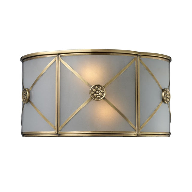 Elk Lighting Preston 2-Light Sconce in Brushed Brass