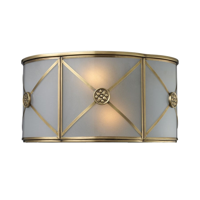 Elk Lighting Preston 2-Light Sconce in Brushed Brass