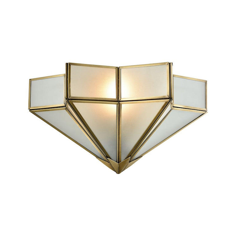 ELK Lighting Decostar 1 Lt Wall Sconce, Brushed Brass, Frosted Glass