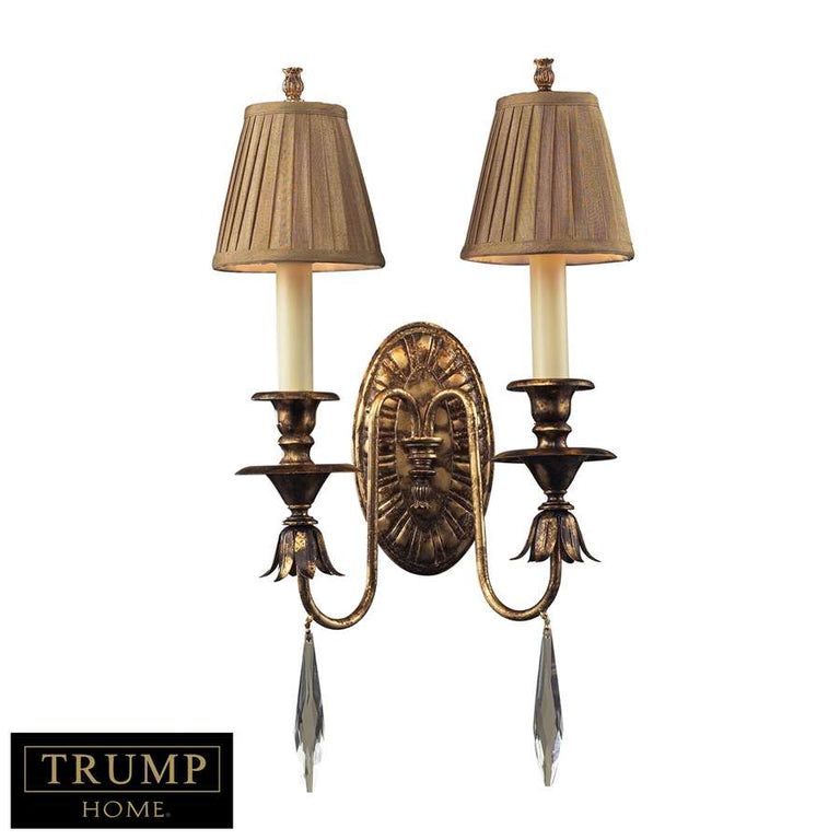 Elk Lighting Bedminster 2 Light Sconce in a Burnt Gold Leaf Finish