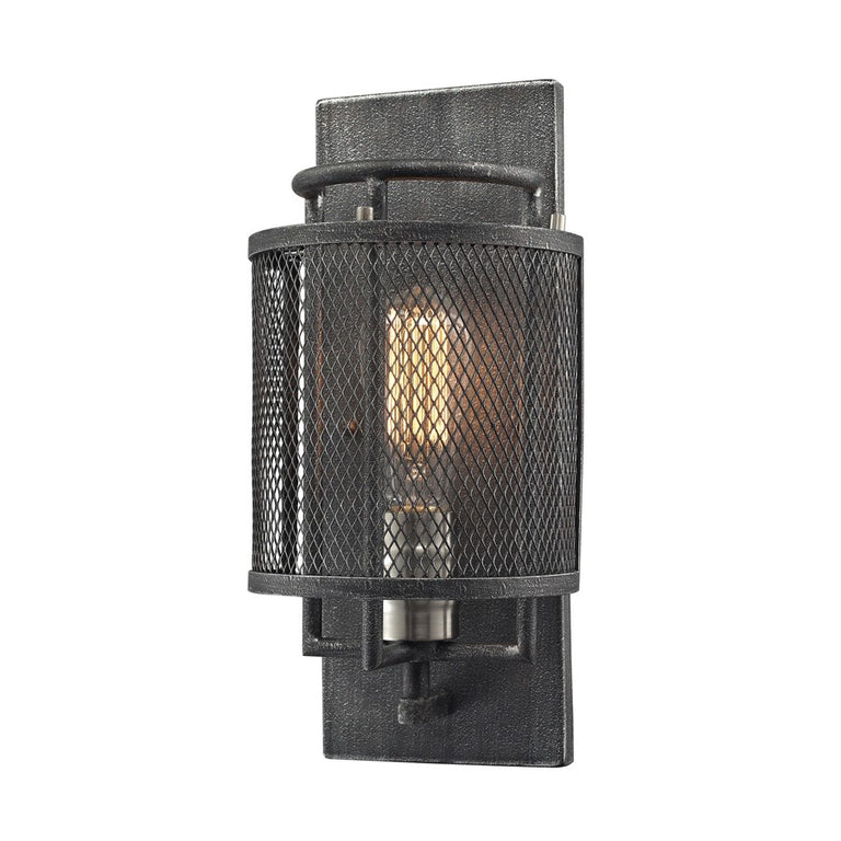ELK Lighting Slatington 1 Light Sconce, Silvered Graphite/Brushed Nickel