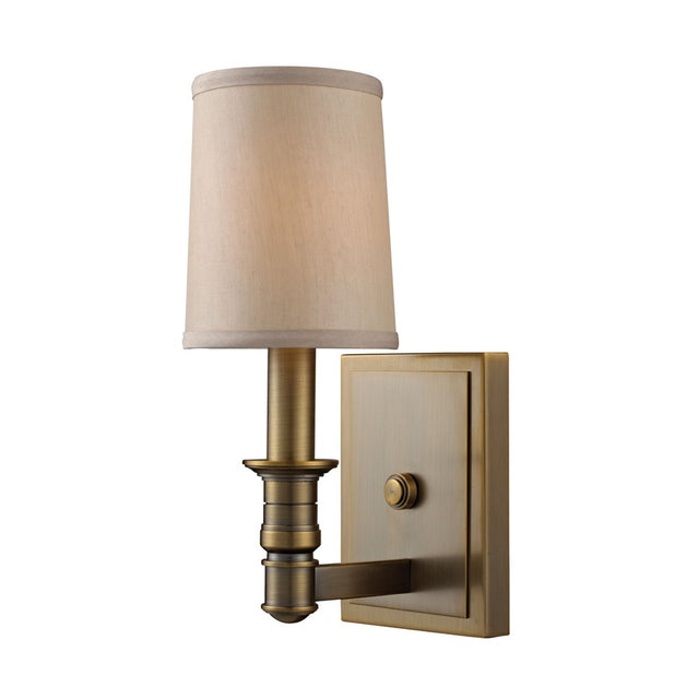 Elk Lighting Baxter 1- Light Wall Sconce in Brushed Antique Brass