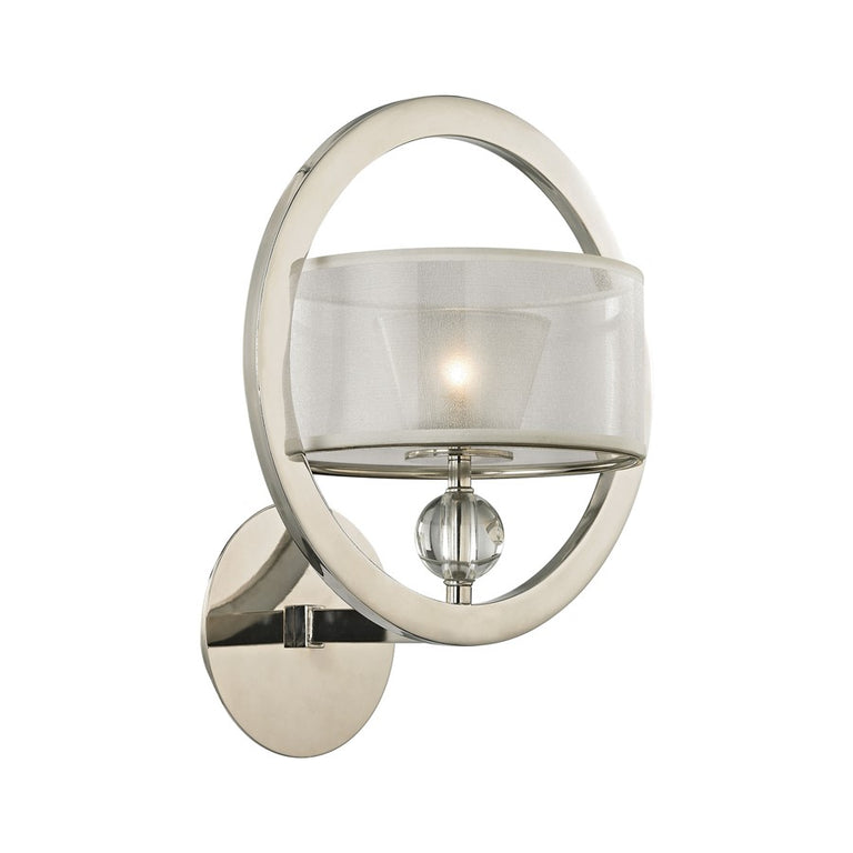 ELK Corisande 1 Light Wall Sconce in Polished Nickel