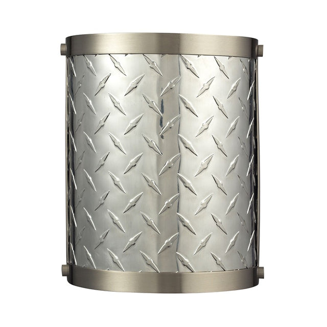 Elk Lighting Diamond Plate Collection 1 Light Sconce in Brushed Nickel