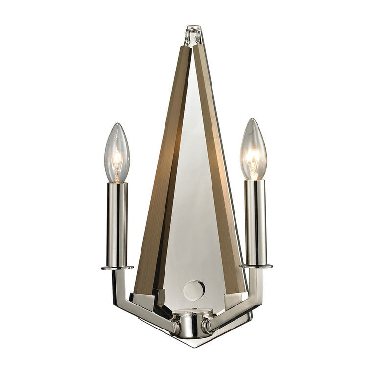 Elk Lighting Madera Collection 2 Light Sconce in Polished Nickel