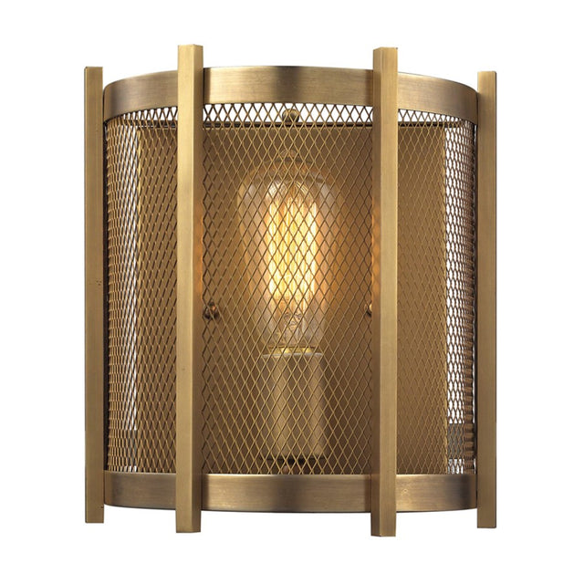 Elk Lighting Rialto Collection 1 Light Sconce in Aged Brass