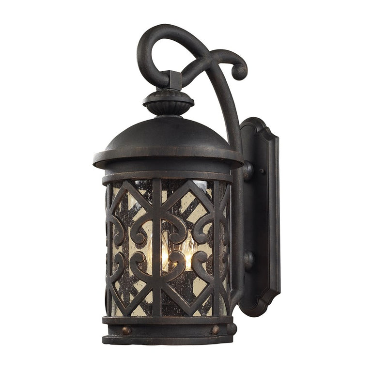 Elk Lighting Tuscany Coast Outdoor Sconce, Weathered Charcoal