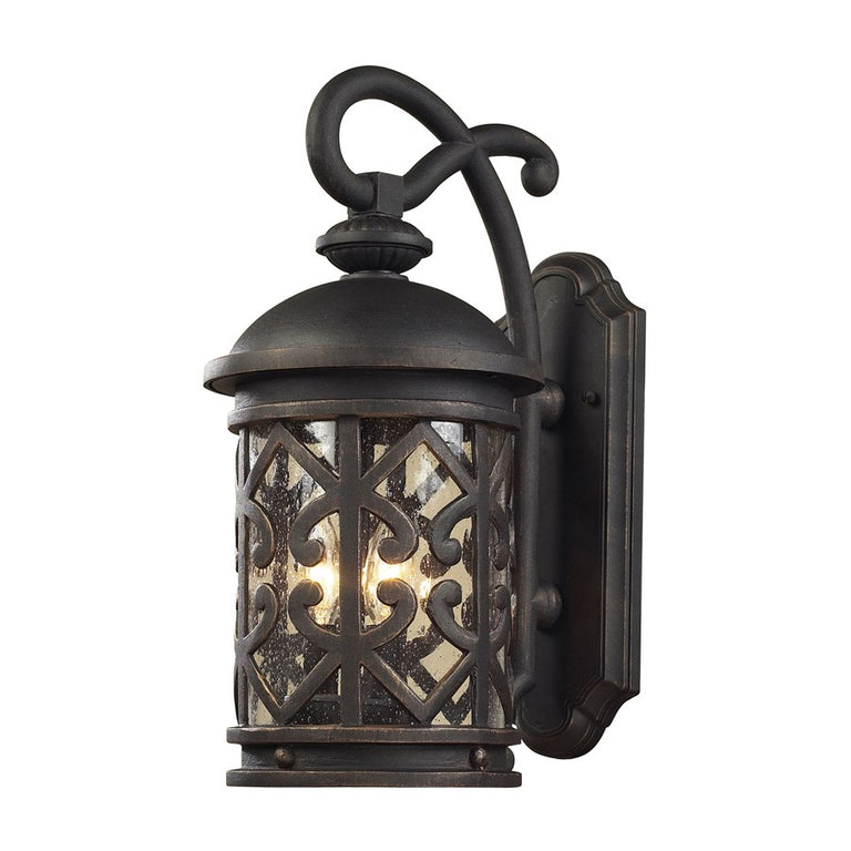Elk Lighting Tuscany Coast Outdoor Sconce, Weathered Charcoal