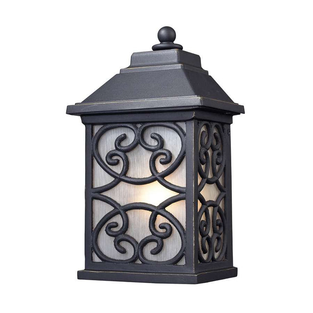 Elk Lighting Spanish Mission 1-Light Outdoor Sconce Weathered Charcoal