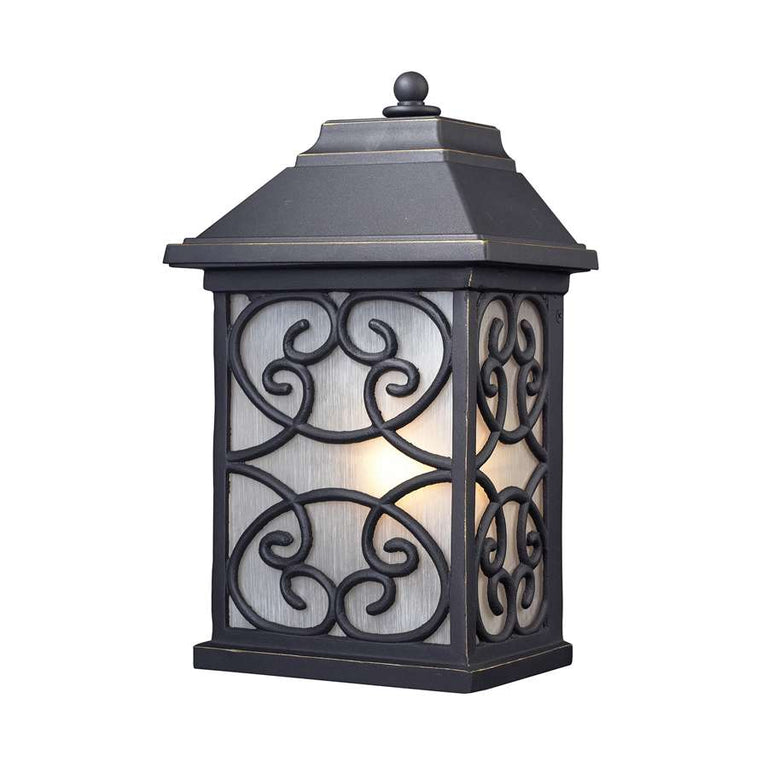 Elk Lighting Spanish Mission 1-Light Outdoor Sconce Weathered Charcoal