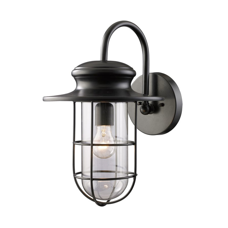 Elk Lighting Portside 1-Light Outdoor Sconce in Matte Black