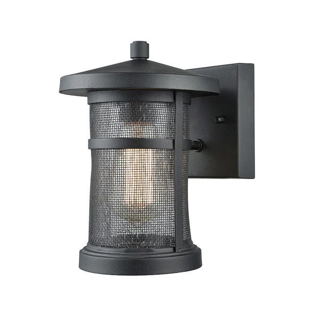 ELK Aspen Lodge 1 Lt Outdoor Wall Sconce, Textured Matte Black