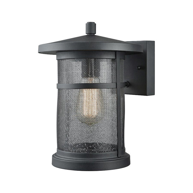 ELK Aspen Lodge 1 Lt Outdoor Wall Sconce, Textured Matte Black