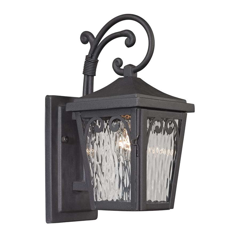 Elk Lighting Forged Manor Collection 1 Light Outdoor Sconce, Charcoal