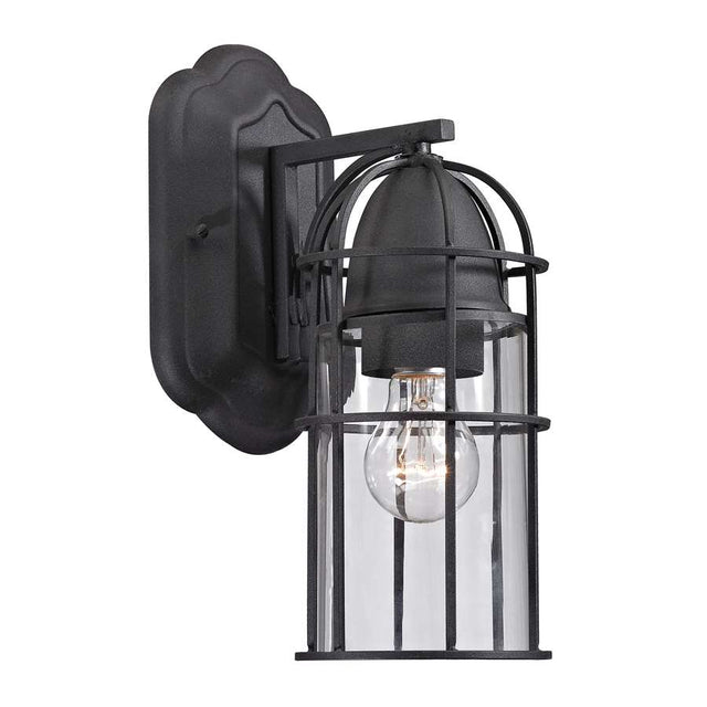 Elk Lighting Rowland Collection 1 Light Outdoor Sconce in Charcoal
