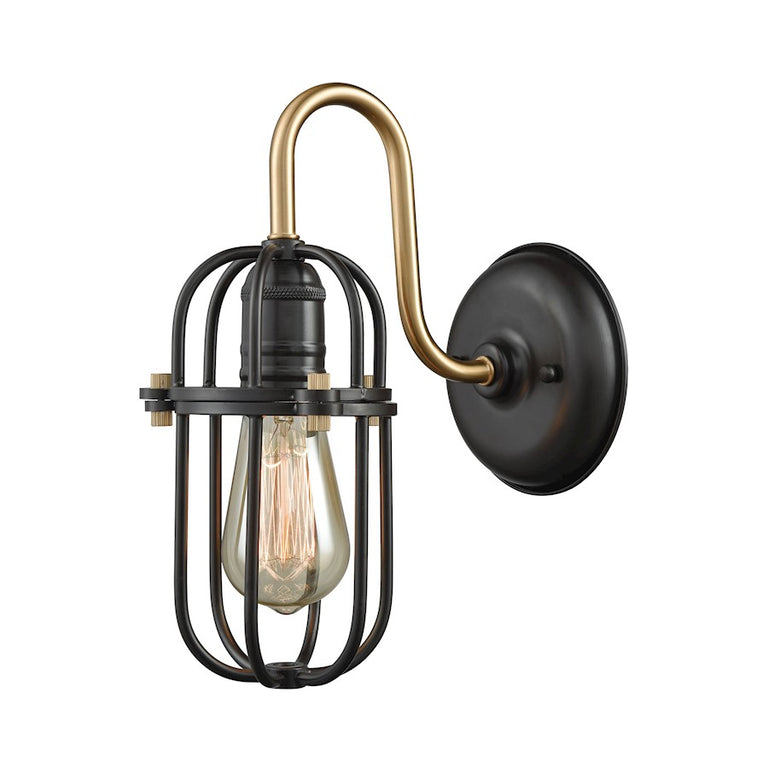 ELK Binghamton 1 Lt Wall Sconce, Oil Rubbed Bronze, Satin Brass
