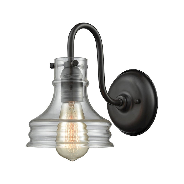 ELK Lighting Binghamton 1 Light Wall Sconce, Oil Rubbed Bronze, Clear